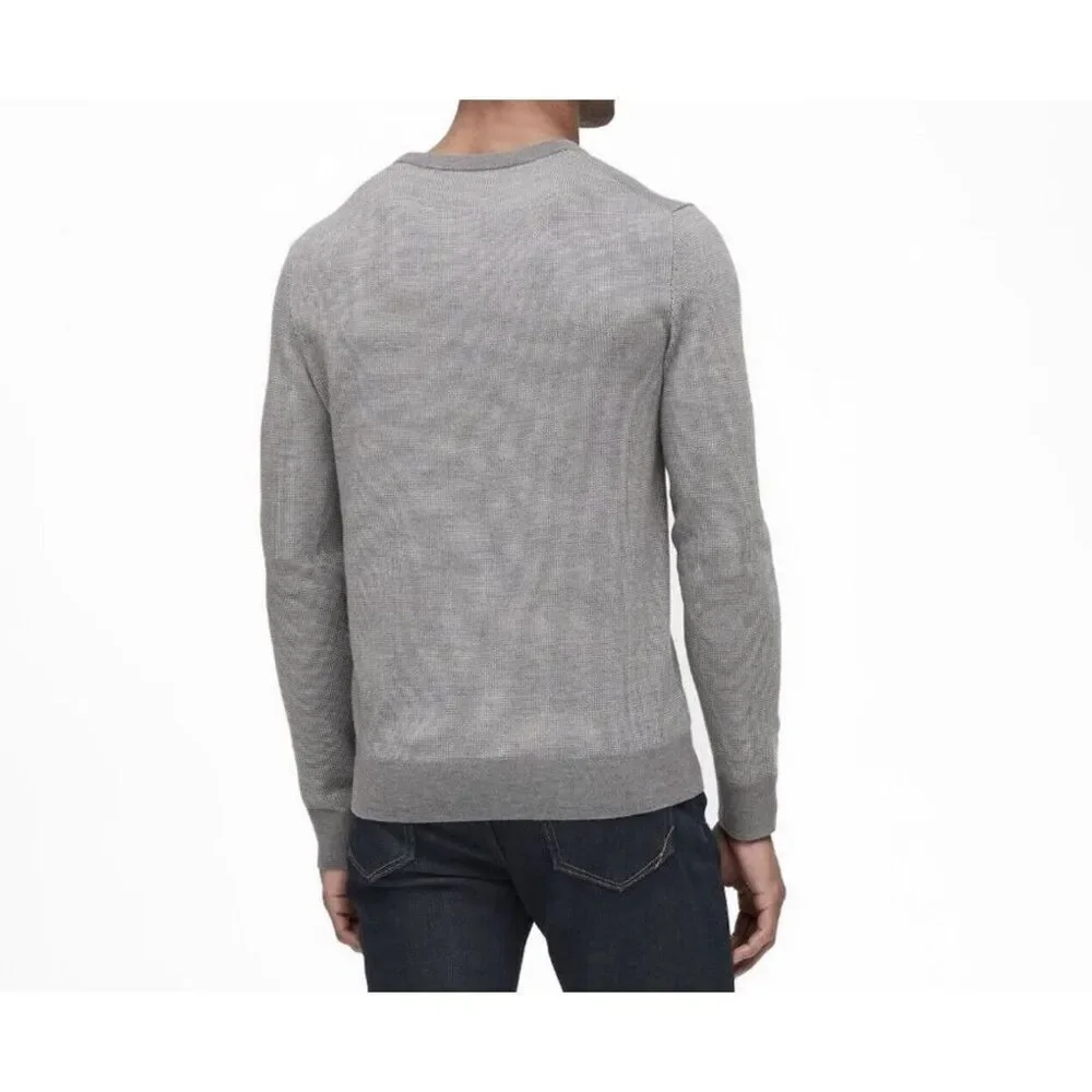 Banana‎ Republic Baruffa Sweater Men's Medium Gray Italian Merino Wool Pullover
